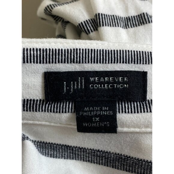 J. Jill Wearever Collection Women Striped Open Front Cardigan Sweater Plus Sz 1X - Picture 3 of 16